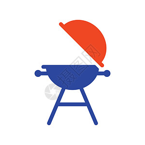 烧烤烧烤野餐平面矢量字形 ico烹饪插图标识食物野餐标签烧烤派对后院木炭背景图片