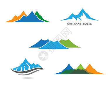 山矢量图标插画设计旅行生物生态管道顶峰蓝色高山金融石头冒险背景图片