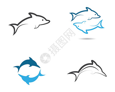 海洋生物海豚海豚标志模板矢量图标它制作图案野生动物海岸海洋生物波浪海洋海浪冲浪蓝色哺乳动物热带设计图片