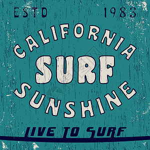 加利福尼亚州古年邮票纺织品徽章衬衫骑士学校牛仔布服装裙子海洋贴花背景图片
