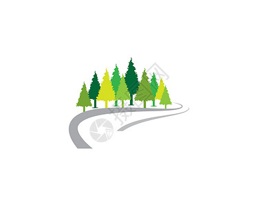 松树矢量 ico绿色生态树木黑色针叶树白色叶子针叶森林环境背景图片