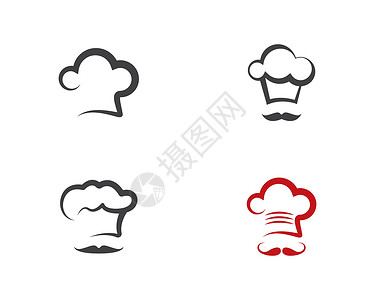厨师矢量 ico厨房帽子餐厅红色食物炊具黑色标识菜单工作背景图片