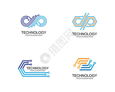 技术矢量 ico数据商业网络互联网标识数据库创造力程式化芯片插图背景图片