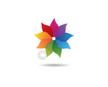 五颜六色的叶子矢量 ico创造力插图艺术标识商业植物背景图片