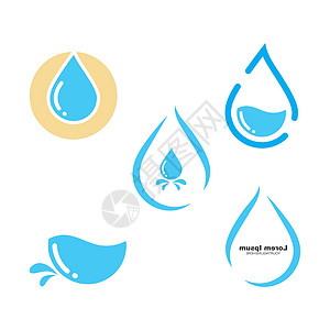 水图标它制作图案的水滴图标矢量图叶子商业公司教育设计师标识生态生长圆圈蓝色设计图片