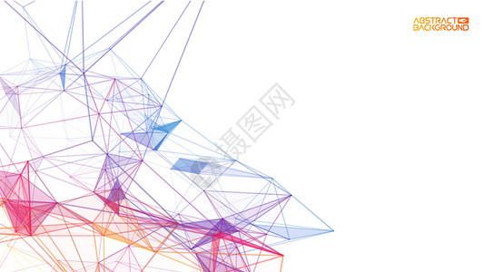 网络背景摘要 在白色背景下连接线网格三角形结构的技术业务概念 全球互联网通信丰富多彩的科技背景 矢量图 Eps 10圆圈公式蓝色背景图片