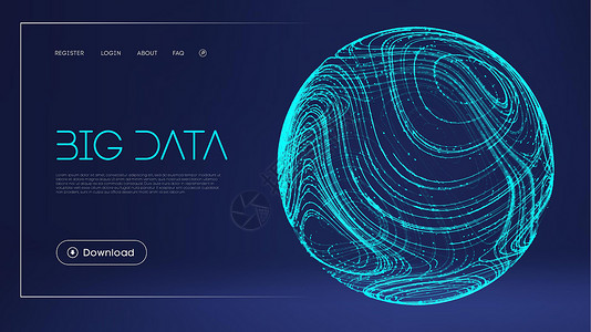 数据保护数字插图 抽象球体能量场 技术壁垒蓝色背景 波流数据安全向量 蓝色背景上的蓝色球形盾牌设计图片