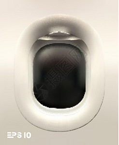 北窗口框架白色背景平面照明器上的矢量 矢量 3d 逼真的平面窗口 旅游旅游背景 每股收益 1飞机天线玻璃喷射空白塑料航空旅行天空机身设计图片