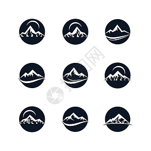 山矢量 ico爬坡插图天气质量岩石季节顶峰自然旅行背景图片