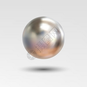孤立在白色背景上的铬球现实轴承金属珠宝水晶塑料坡度玩具珠宝商财富按钮设计图片