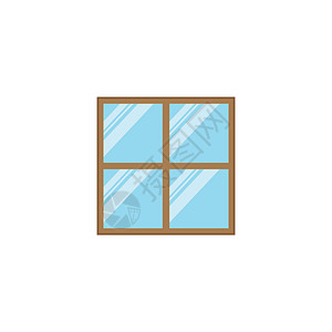 白色欧式窗户窗口图标矢量图解设计我们框架建筑学办公室房间白色玻璃卡通片公寓插图窗户插画