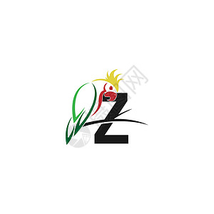 字母 Z 与鹦鹉鸟图标标志设计 vecto背景图片