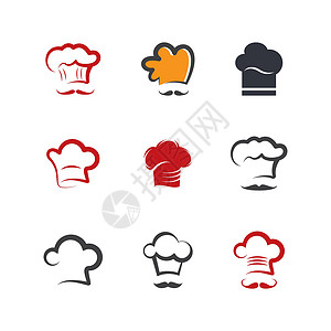 厨师矢量 ico职业菜单白色黑色食物商业红色插图面包烹饪背景图片