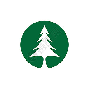 松树矢量 ico木头针叶绿色树木白色生态标识针叶树森林环境背景图片