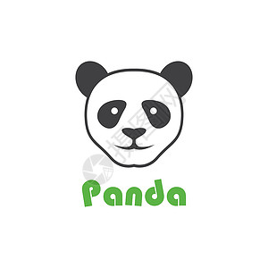 熊猫标志模板矢量 ico荒野绘画野生动物动物艺术黑色白色哺乳动物动物园标识背景图片