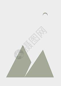 几何山脉剪影生成艺术海报它制作图案概念创造力山景数学技术标签程序插图冒险计算背景图片