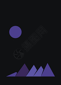几何山脉剪影生成艺术海报它制作图案标签创造力冒险技术数学插图计算概念山景岩石背景图片
