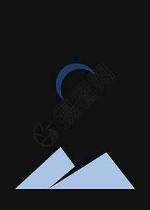 几何山脉剪影生成艺术海报它制作图案冒险计算数学概念山景技术岩石创造力插图程序背景图片