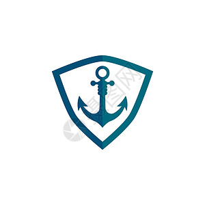 锚点矢量 ico标识蓝色插图海洋海军古董安全金属黑色航海背景图片