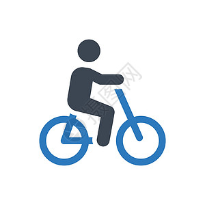 骑自行车的图标插图游览背景图片