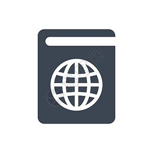 签证图标护照图标插图身份航班旅行签证插画