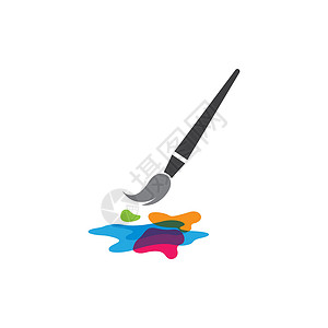刀画画笔标志矢量 ico艺术水彩工作蓝色彩虹油画工具刷子油漆液体设计图片