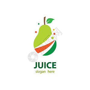 梨标志图片饮食食物营养标识插图绿色甜点叶子背景图片
