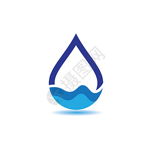 水滴标志图片矿物蓝色创造力公司生态纯化商业海浪洗澡插图背景图片