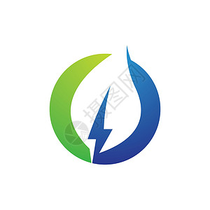 生态能源标志图片叶子绿色灯泡商业技术活力标识力量插图创新背景图片