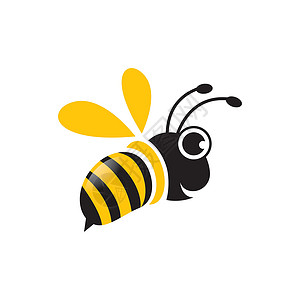 蜜蜂标志图片艺术昆虫动物蜂蜜创造力插图黑色标识黄色背景图片