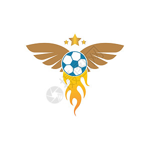 电视频道足球燃烧的翅膀图标插图 vecto插画