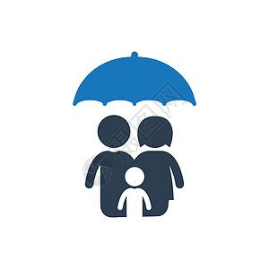 家庭保护图标 精心设计的矢量EPS文件安全家庭保险父母保险插图背景图片