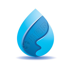 水滴标志图片海浪洗澡生态公司插图纯化蓝色管道矿物商业背景图片