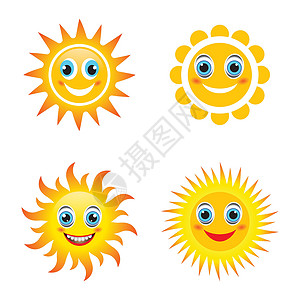 太阳微笑图释标志图片休息日历幼儿园黄色符号贴纸孩子们天气表情天空背景图片
