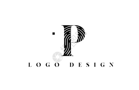 黑色和白色 P 字母表字母图标标志 公司和企业身份的模式设计背景图片