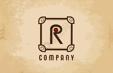 企业和公司的老式 R 字母表字母标志图标 企业创意设计背景图片