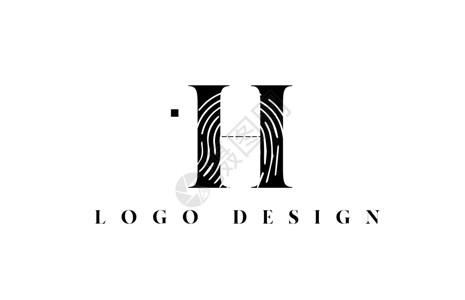 黑色和白色 H 字母表字母图标标志 公司和企业身份的模式设计背景图片