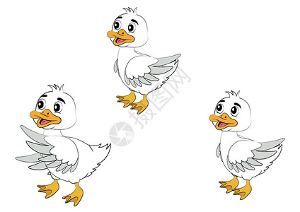 三只卡通小鸭背景图片