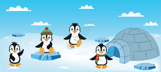 不开心的企鹅套在不同的位置的企鹅设计图片