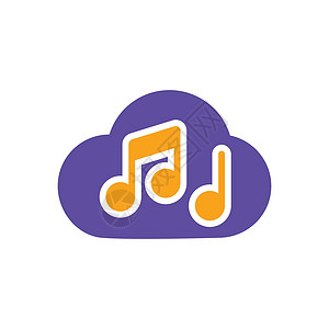 音乐音符云声音矢量字形 ico贮存服务器笔记插图旋律网络技术计算歌曲互联网背景图片