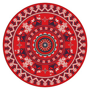 俄罗斯设计元素 2边界装饰刺绣花圈圆圈盘子风格民间标签框架背景图片