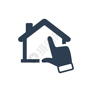 在线房地产支持图标贷款财产房屋房子背景图片