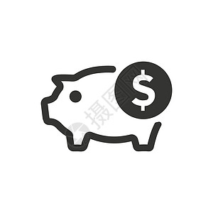 储蓄图标订金小猪投资硬币背景图片