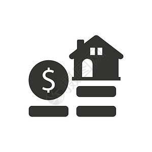 房屋贷款图标房子插图金融抵押背景图片