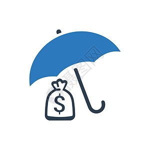 金融保护图标安全货币雨伞保险背景图片