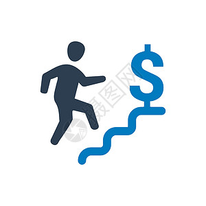 财务目标图标人士商务跑步背景图片