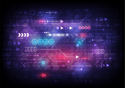 紫色发光箭头速度箭头和发光的计算机数据 抽象的未来高科技背景 互联网的动机和创新交流的联系 数字信息图设计图片