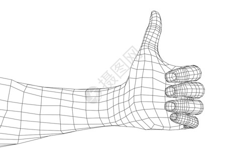大拇指手势 韦克托手臂工作室协议男性草图商业拇指手指蓝图优胜者背景图片