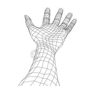 舒克桑手臂打开男性手的手掌手势 韦克托男人身体成人帮助蓝图手指手腕拇指棕榈草图插画