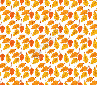 无缝模式 有多彩的秋叶 矢量插图纺织品树叶风格框架植物静脉金子墙纸标签叶子背景图片